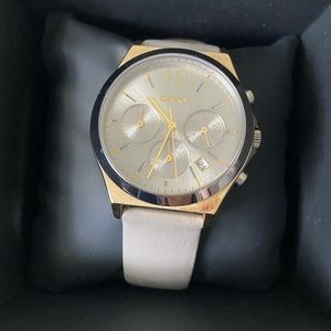 Women’s DKNY leather band watch